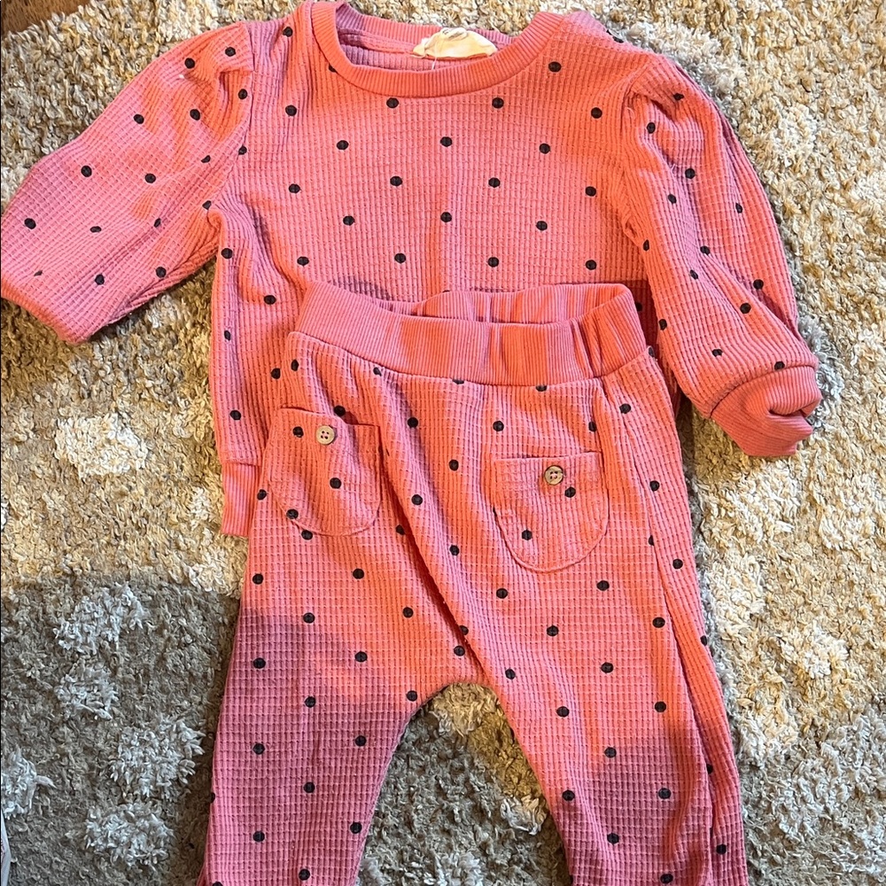 Jessica Simpson Pink Polka Dot Kids Matching Set